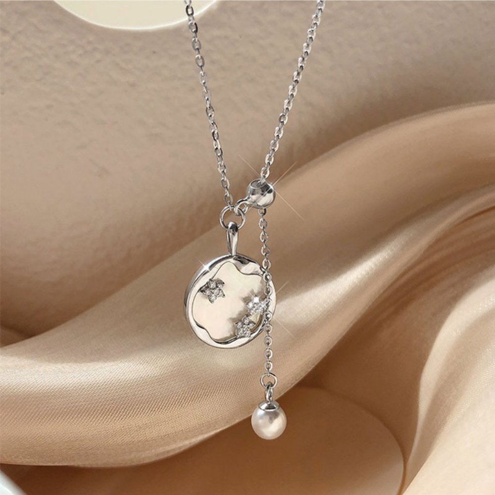 *NEW 925 Sterling Silver Pearl Shell Necklace B1 - Picture 7 of 10